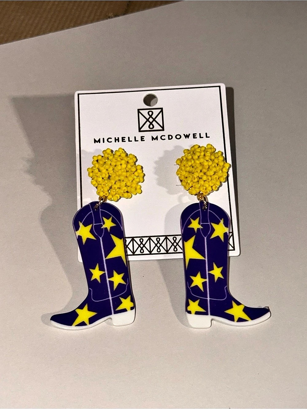 Michelle McDowell Boots Purple & Gold Earrings